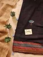 Black Mangalgiri saree