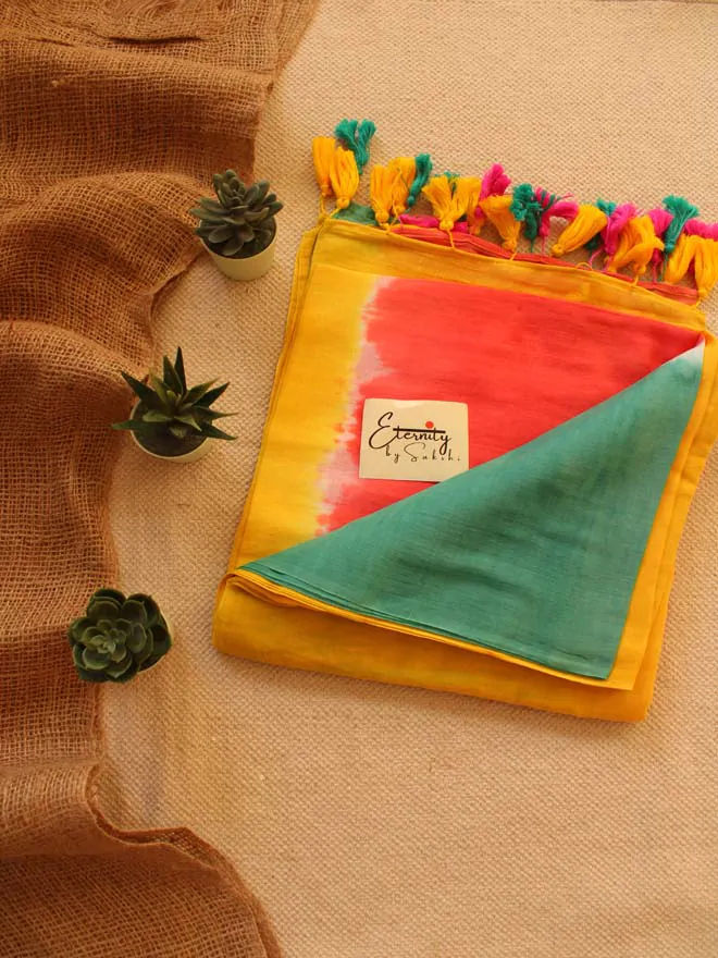 Yellow Tie and dye saree