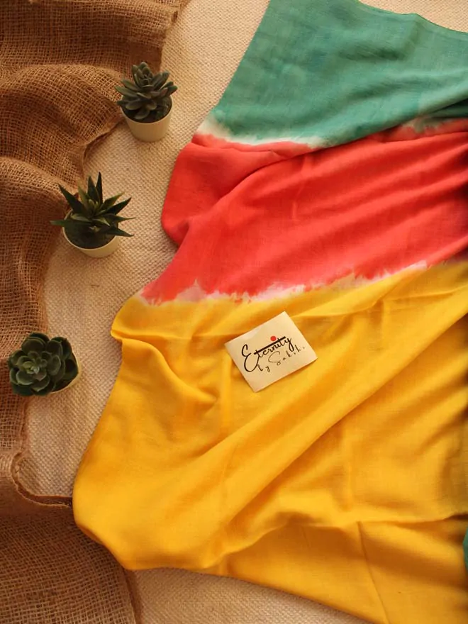 Yellow Tie and dye saree
