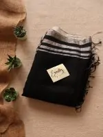 Black Linen Saree