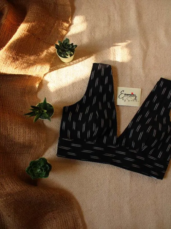 Black Ikkat Ready to wear blouse
