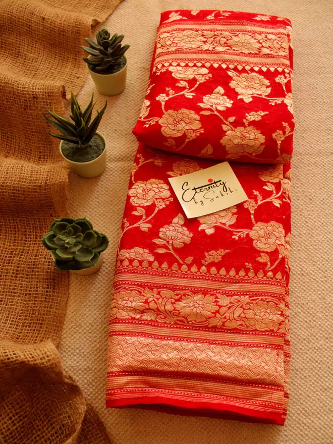 Red Banarasi Saree