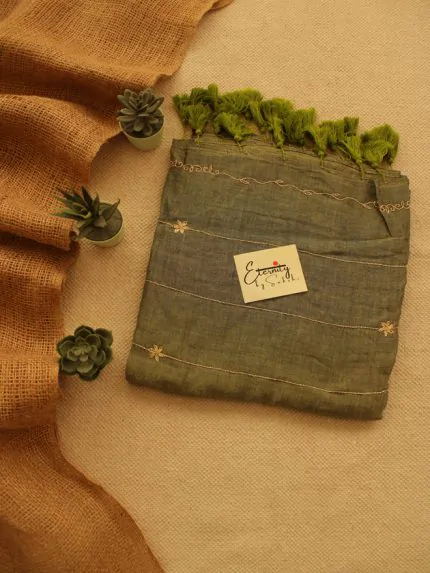 Olive Green Noor Saree