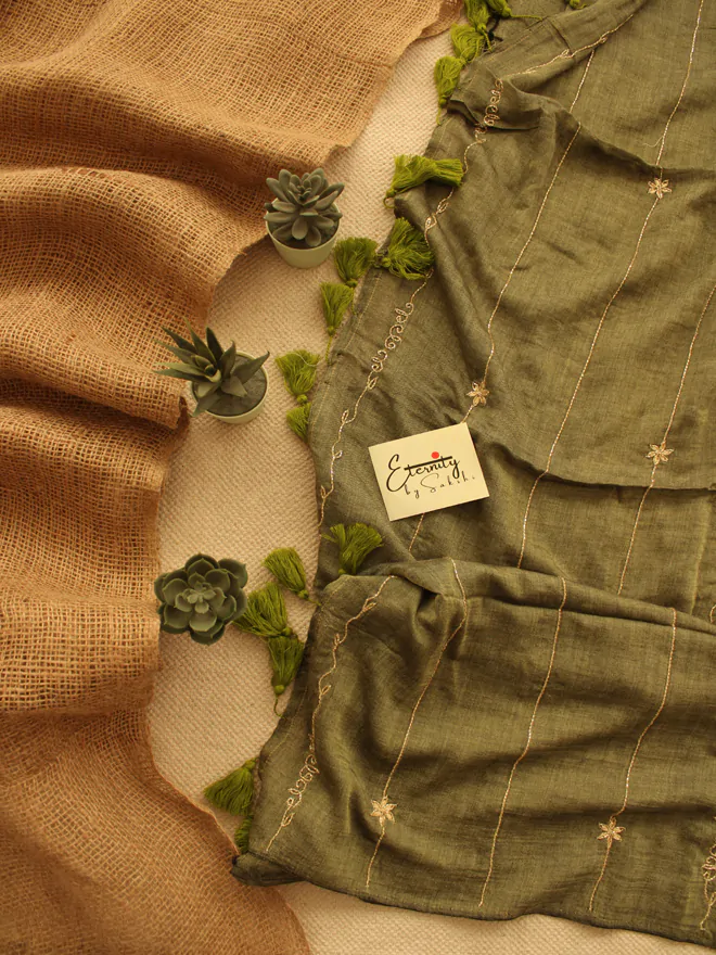 Olive Green Noor Saree