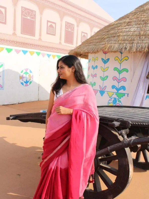 Peach Ombre Saree