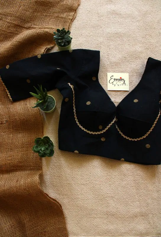 Black Nazakat Ready-2-Wear Blouse