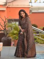 Charcoal Mangalgiri Saree