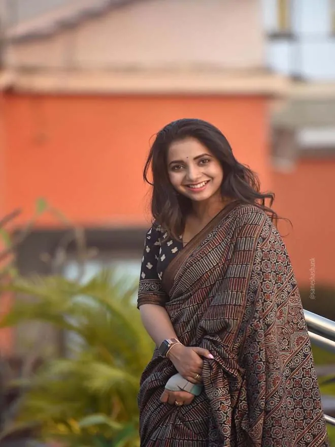 Charcoal Mangalgiri Saree