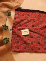Red Ajrakh Mul Saree