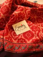Red Ajrakh Mul Saree