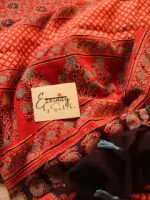 Red Ajrakh Mul Saree