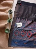 Black with Blue Border Mangalgiri Saree