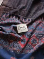 Black with Blue Border Mangalgiri Saree