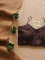 Black Chequered Ready to wear blouse
