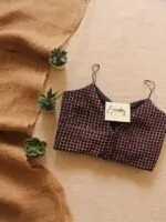 Black Chequered Ready to wear blouse