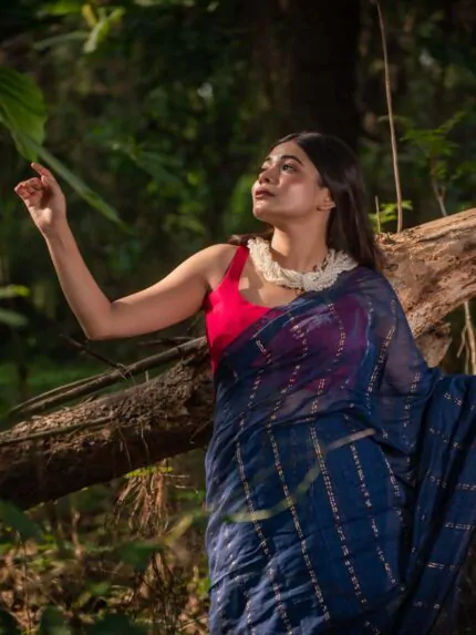 Blue Parallel Universe Saree