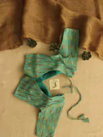 Cyan Ikkat Ready to Wear Blouse