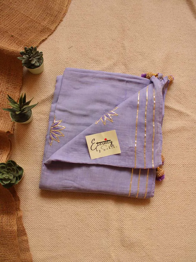 Lavender Chandani Saree