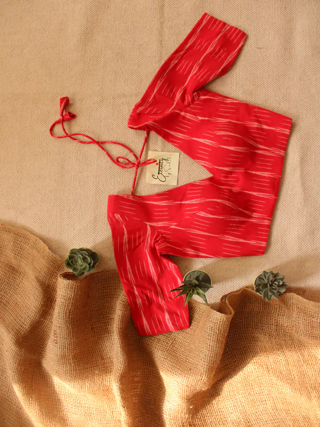 Red Ikat Blouse