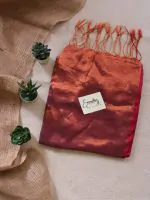 Brown Metallic Mul Saree