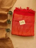 Red Raina Linen Saree