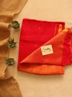 Red Raina Linen Saree