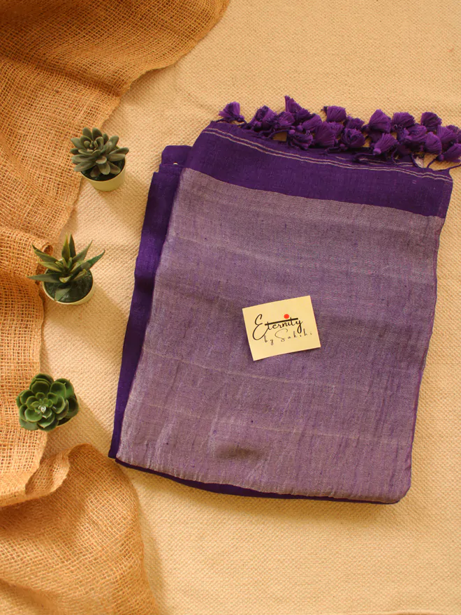 Purple Raina Linen Saree