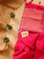 Pink Raina Linen Saree