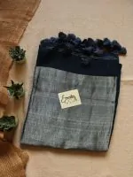 Blue Raina Linen Saree