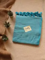 BLUE AND WHITE BREEZY SAREE
