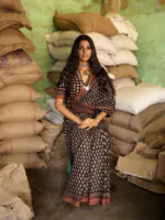 Jheel Mangalgiri Ajrakh Saree