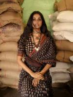 Jheel Mangalgiri Ajrakh Saree