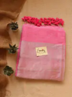 Baby Pink Raina Linen Saree
