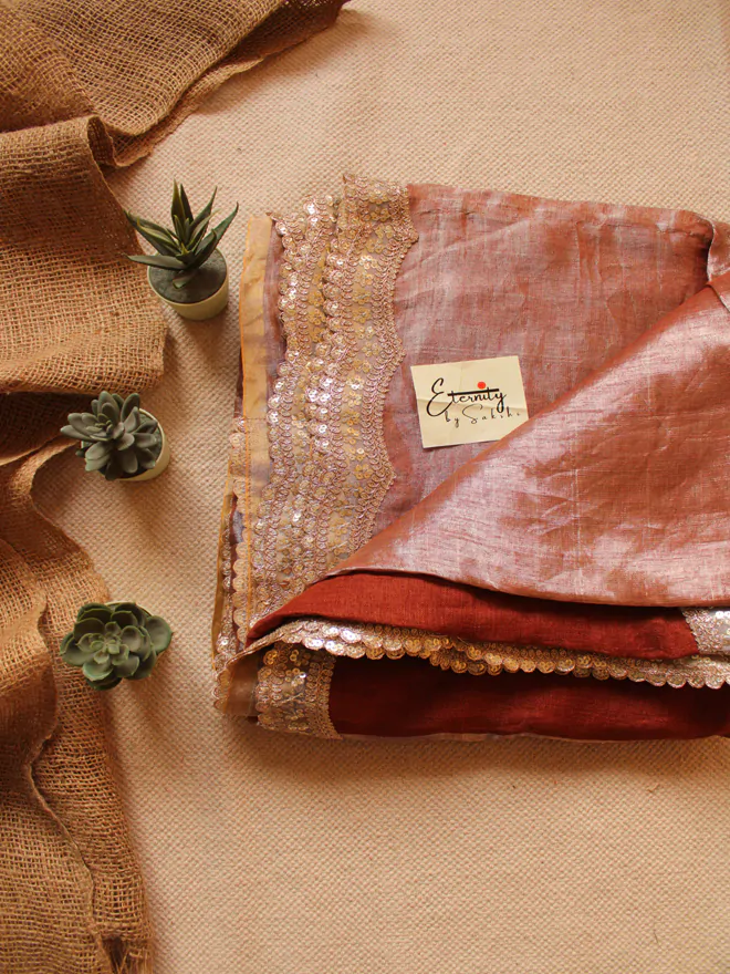 Turmeric Metallic Linen Saree