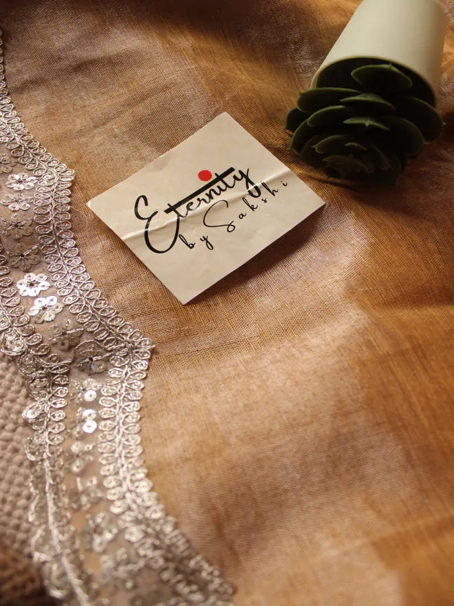 Turmeric Metallic Linen Saree