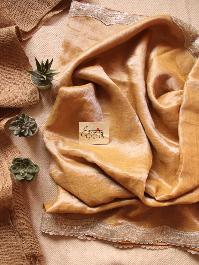 Turmeric Metallic Linen Saree