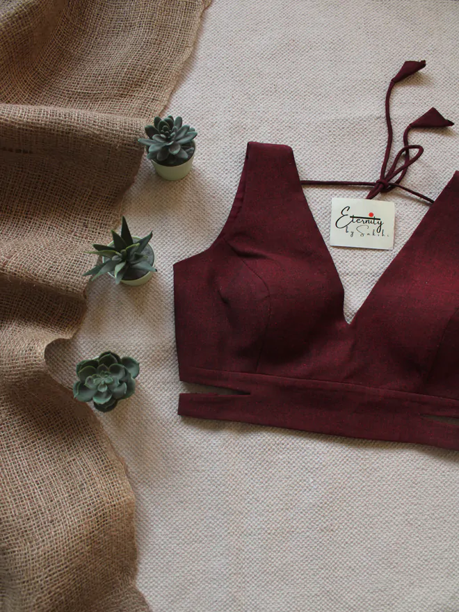 Maroon Cutout Blouse