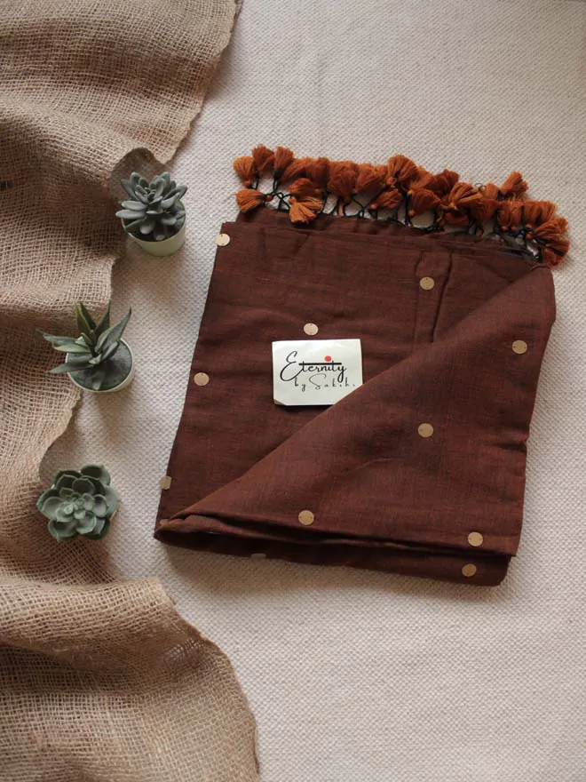 Brown Impression Saree