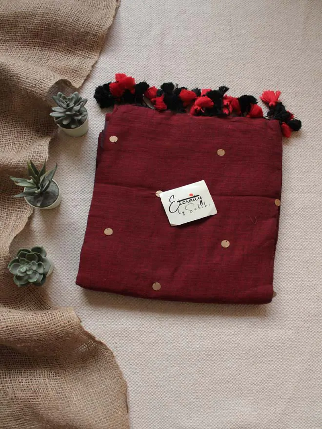 Maroon Impression Saree