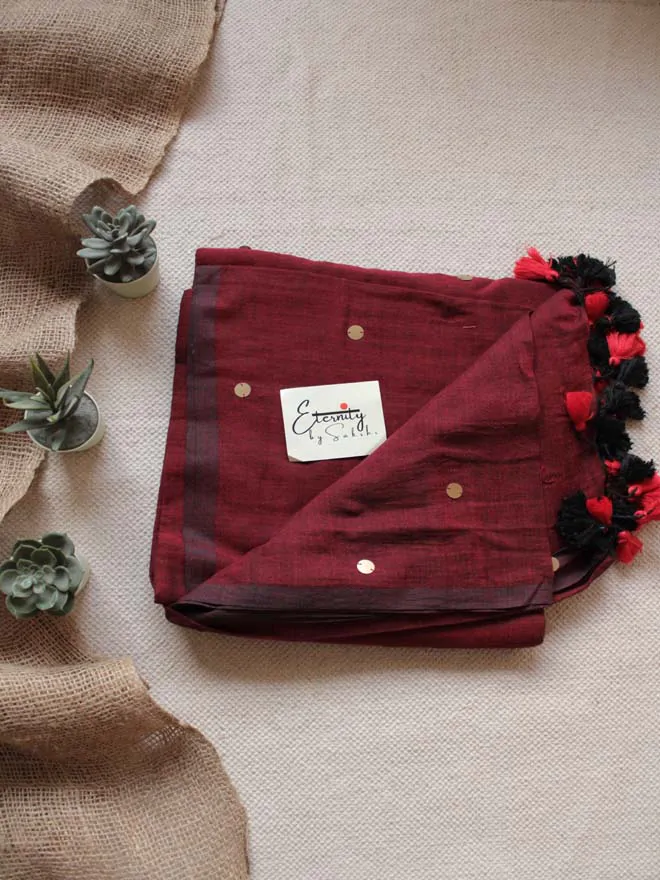 Maroon Impression Saree
