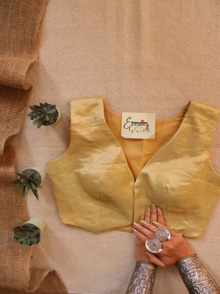 Gold Zari Waistcoat Blouse
