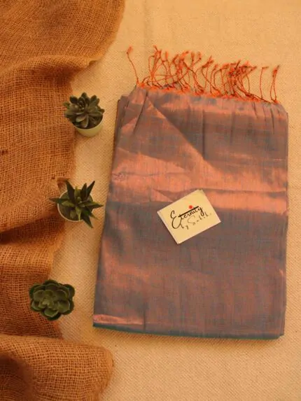 Blue Metallic Saree
