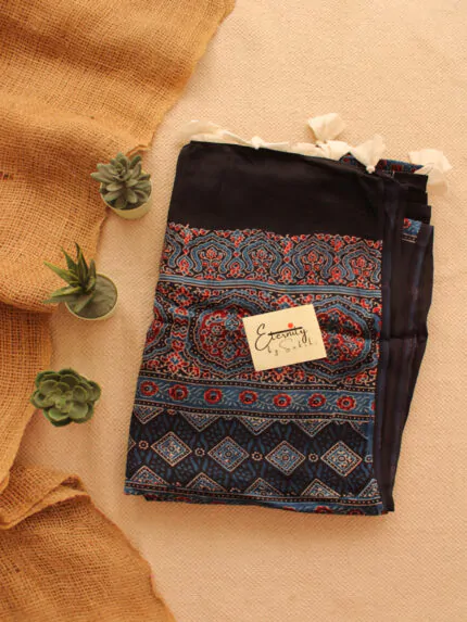 Indigo Modal Ajrakh Saree