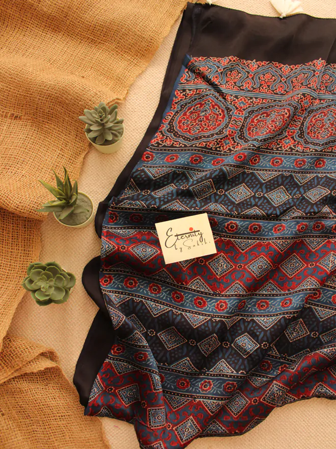 Indigo Modal Ajrakh Saree