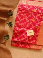 Pink Handwoven Minakari Silk Banarasi Saree