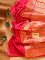 Pink Handwoven Minakari Silk Banarasi Saree