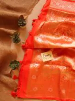 Orange Handwoven Silk Banarasi Saree
