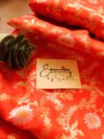Orange Handwoven Silk Banarasi Saree