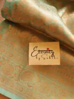 Aqua Blue Handwoven Silk Banarasi Saree