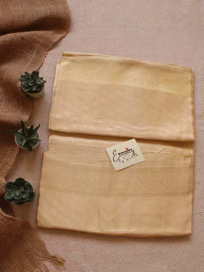 Handwoven Nude Tissue Banarasi Saree